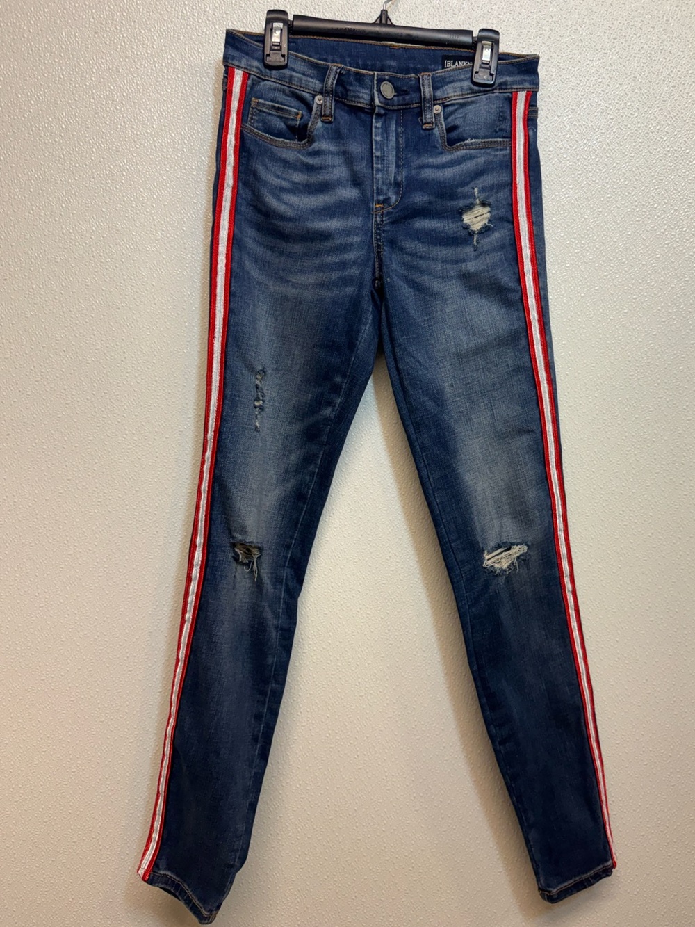 Blank NYC Dark Blue Denim Waistband Detail Sz 25 (D-50)
